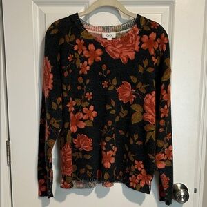 CeCe Floral Sweater Women's Size Large